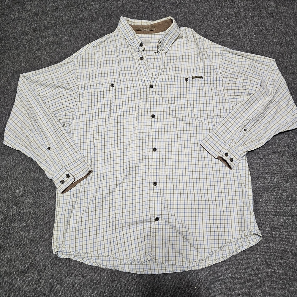 Columbia River Lodge Plaid Button Down Shirt Men's L